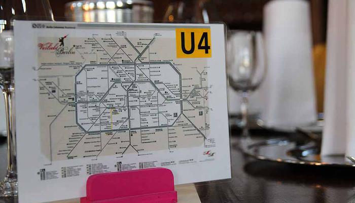 Tischübersichtsplan als U-Bahnplan von Berlin