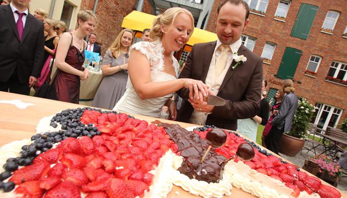 Hochzeitstorte als Schmeterling